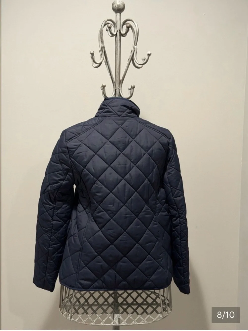 BUNDLE OF 2: J. Crew Quilted Wine Red & Navy Blue Puffer Jackets with Gold Snaps
